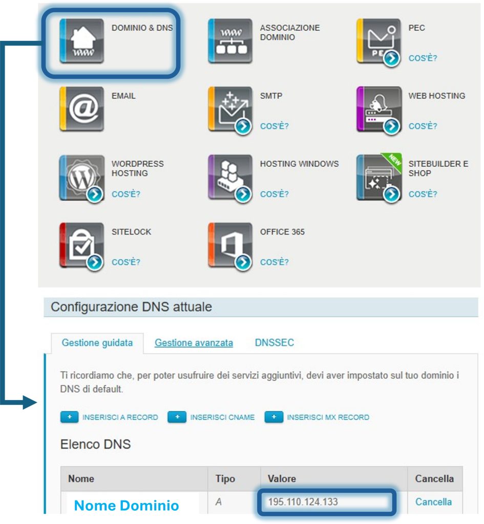 Come trovare l’indirizzo IP di un dominio mantenuto da Register.it