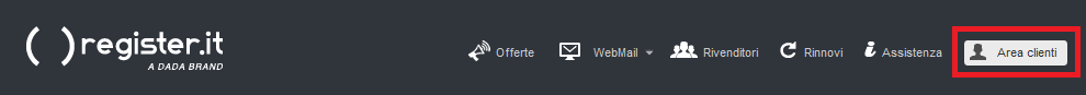 Accedi all'Area Clienti di Register.it