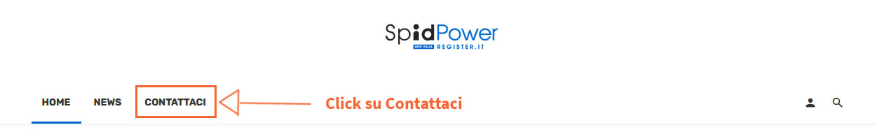 Menu contattaci Spid Power