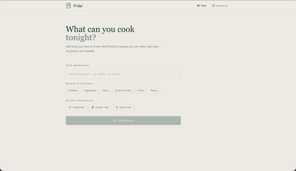 App for finding recipes created with Macaly AI Builder