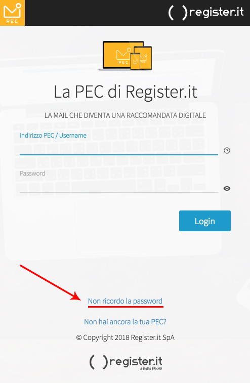 Recupera l'accesso della PEC - Register.it