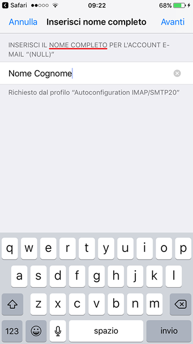 Passo 1 - Vai su Impostazioni > Account & Password