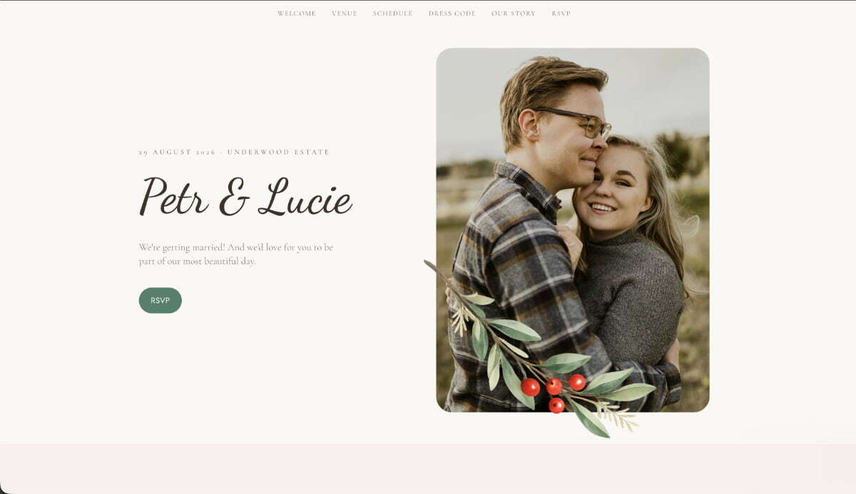 Wedding booking system created with Macaly AI Builder